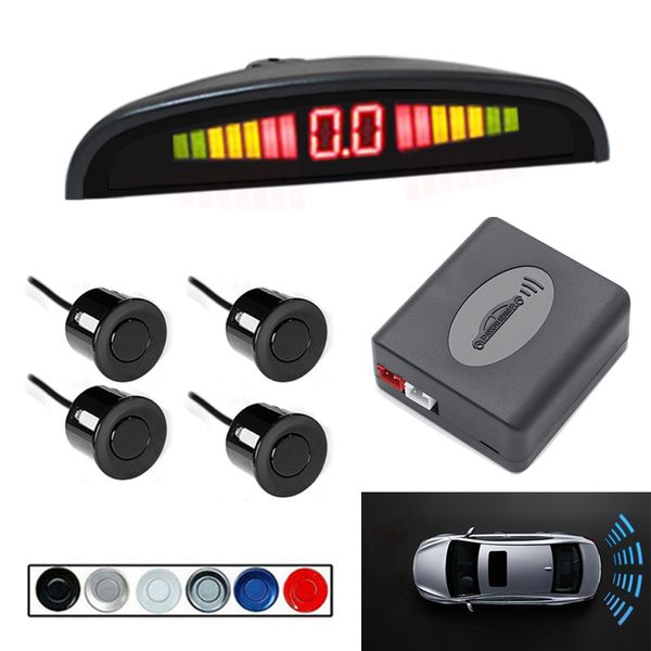 

auto parktronic car parking sensor led display monitor detector 22mm flat 4 sensors parking system backup car reversing radar