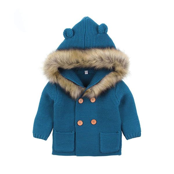 

infant baby kids boy girl winter warm knitted sweater outwear cardigan coat
