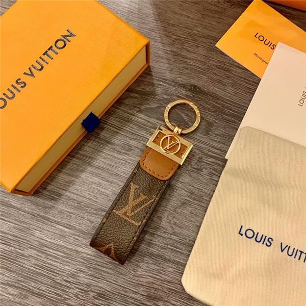 

2020high qualtiy leather luxury 1keychain & key ring holder brand key chain porte1 clef gift men women souvenirs car bag keychain and11a, Silver