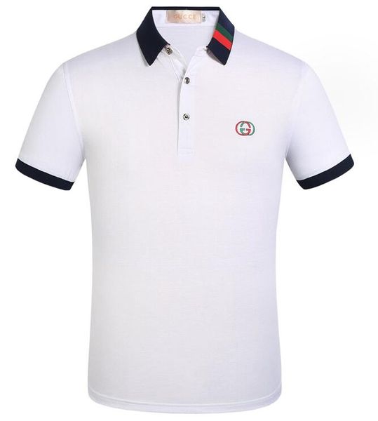 

Spring luxury italy tee t hirt de igner polo hirt high treet embroidery garter nake little bee printing clothing men brand polo hirt, White;black