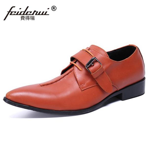 

italian pointed toe man heels banquet shoes genuine leather formal dress oxfords handmade wedding party men's flats sl896, Black