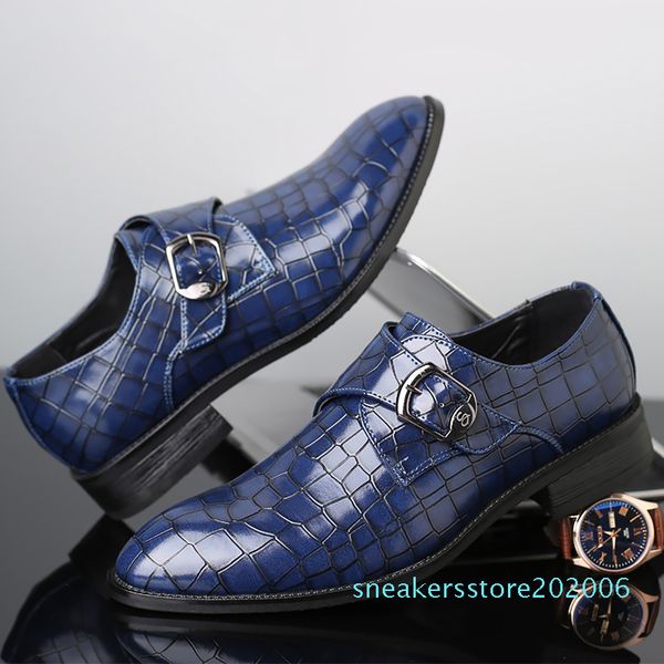 

plus size 55-58 superstar pu leather shoes men buckle strap gingham driving shoes man solid non slip designer s06, Black
