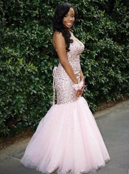 

pink prom dresses long mermaid beading crystal prom gowns sweetheart formal evening gowns custom made pageant dresses, Black