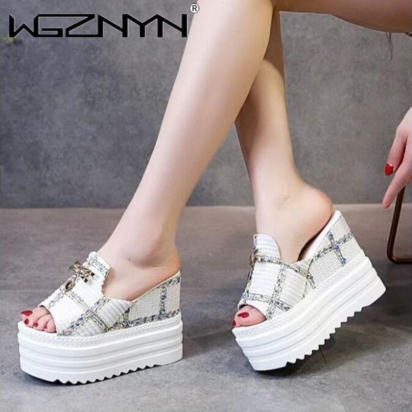 

classic women slippers platform wedges women shoes thick heel open peep toe sandals summer style slide slippers zapatos de mujer, Black