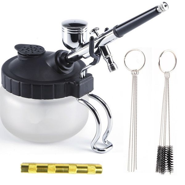 

promotion airbrush cleaning pot stabilizer bottles holder paint station glass jar bottles filter frosted glass clean tools se