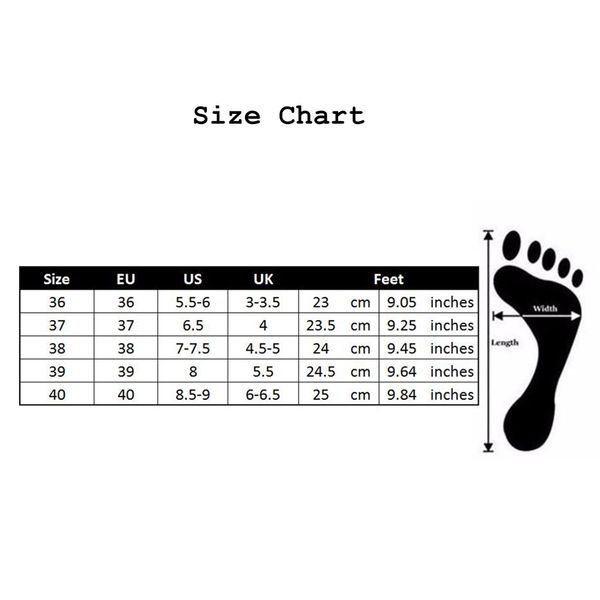 Heel Size Chart Cm