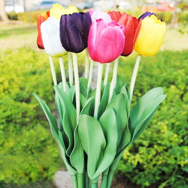 

single tulip artificial flower wedding home shooting props simulation garden decoration foam roses fausse fleur galaxy rose