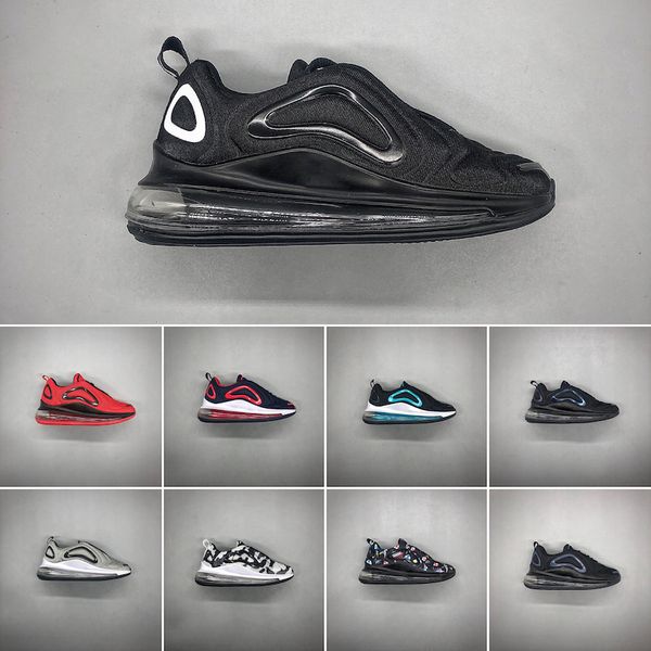 

nike air max 720 новые 720 детей кроссовок полного затмения закат северного сияние день night be true boy девушки неоновый атавизм будущего, Black