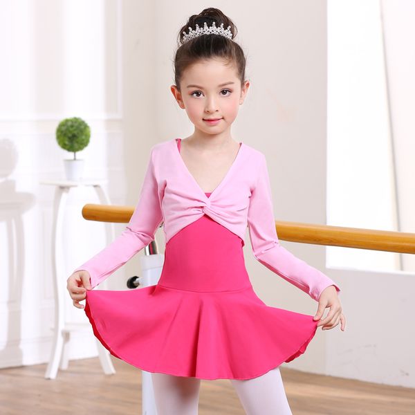 

girls ballet wrap sweater practice dance wear warm up knitwear gymnastic leotard kids child ballet wrap top, Black;red