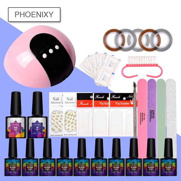 

nail set gel nail polish set 24w led lamp dryer 10pcs gel polish manicure kit for art tools manicure