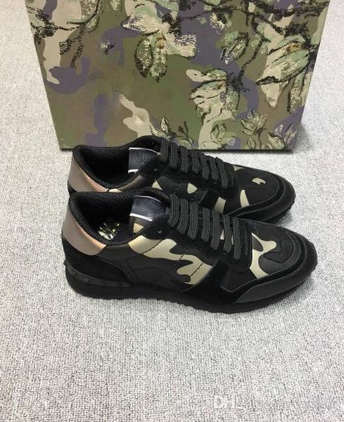 

quality lovers sneakers trainers starstudded leather rock runner shoes camo camouflage sneakers and studded rockrunner casual walking, Black