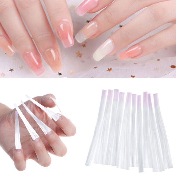 

10pcs/pack professional fiberglass nail extension glass fiber for nail silk extension form acrylic tips salon, Silver