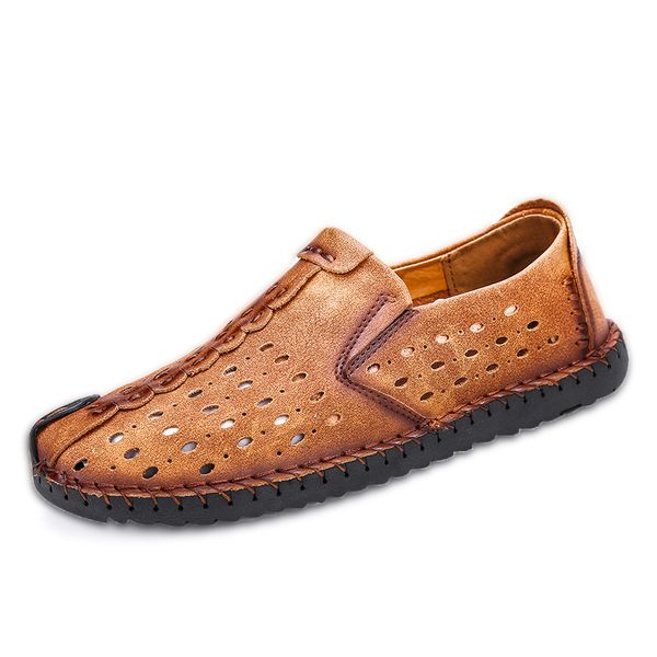 

new summer comfortable casual shoes loafers man quality split leather shoes men flats moccasins sneaker, Black