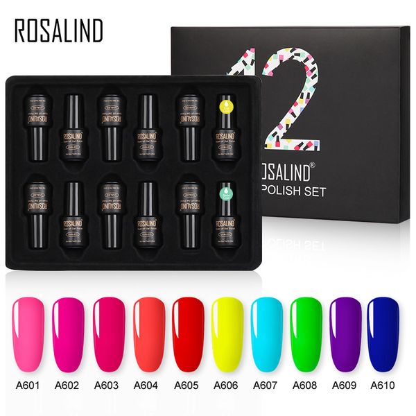 Nail Art Kits Manicure Set Neon Gel Polonês Varnizes Híbridos 12pcs / Lot UV LED Semi Permanente Lacquer Top Base para Kit
