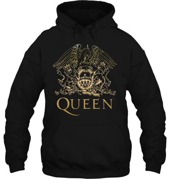 

vrostore queen band logo bohemian rhapsody streetwear men women hoodies sweatshirts, Black