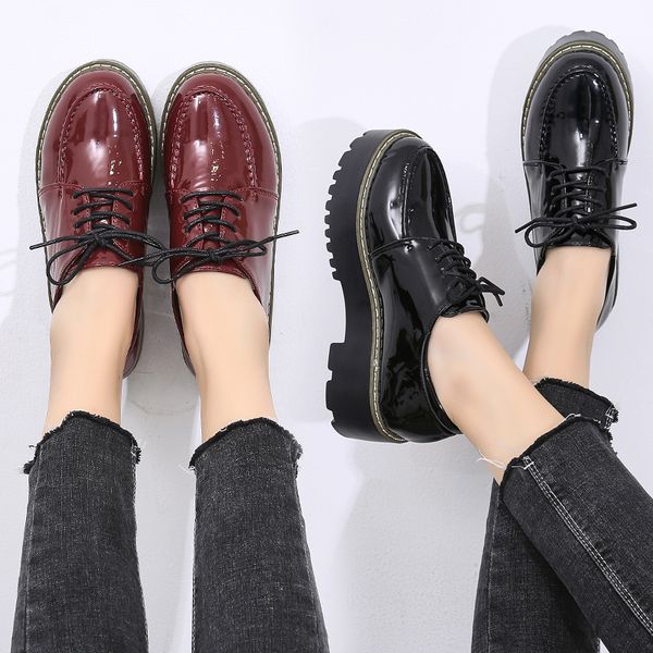 

casual shoes women's platform shoes woman thick bottom autumn women height flat platform burgendy 4cm women incresing flats eofk voaog, Black