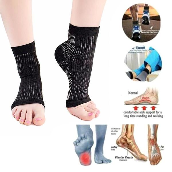 

foot angel ankle support brace anti fatigue compression foot sleeve running cycle basketball sports socks outdoor ankle support, Blue;black