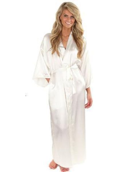 

женское бельё пижама femme silk женщина атласной длинная невеста невеста robe кимоно robe ванна большого размер xxxl пеньюар sexy халат, Black;red