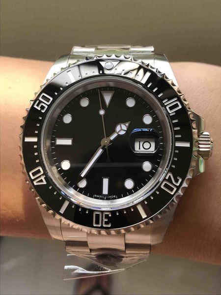 

Luxury men mechanical watch ar factory v3 4000ft diver 43mm wi 2824 movement 904 teel black ceramic bezel black dia, Slivery;brown