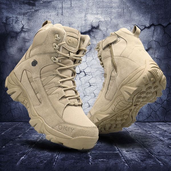 

men tactical boots army boots mens desert waterproof work safety shoes climbing hiking shoes ankle men outdoor