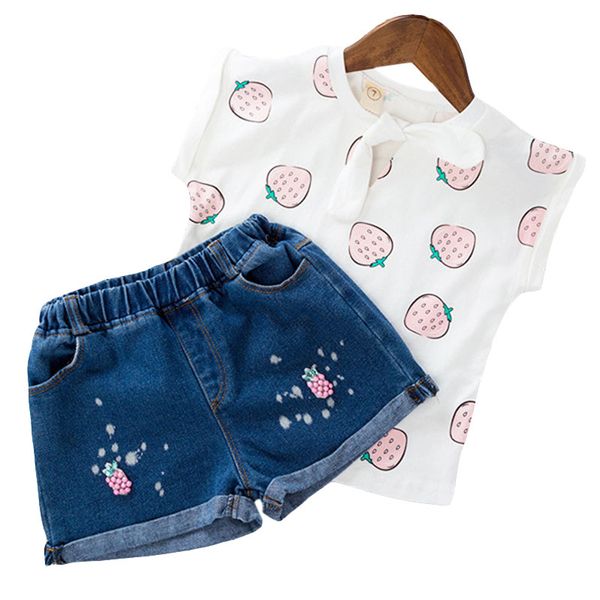 

children clothing 2019 summer toddler girls clothes 2pcs outfits kids clothes sport suits for girls clothing sets 3 4 5 6 7 year t200526, White