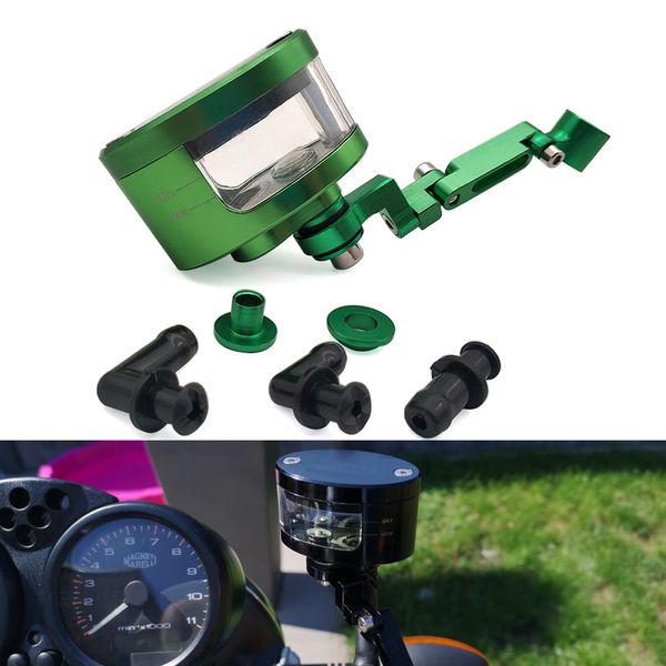 

cnc motorcycle brake fluid oil reservoir cup tank +support bracket for yamaha yzf r25 r15 r6 r125 z750 z800 fz8 fz1 fz6