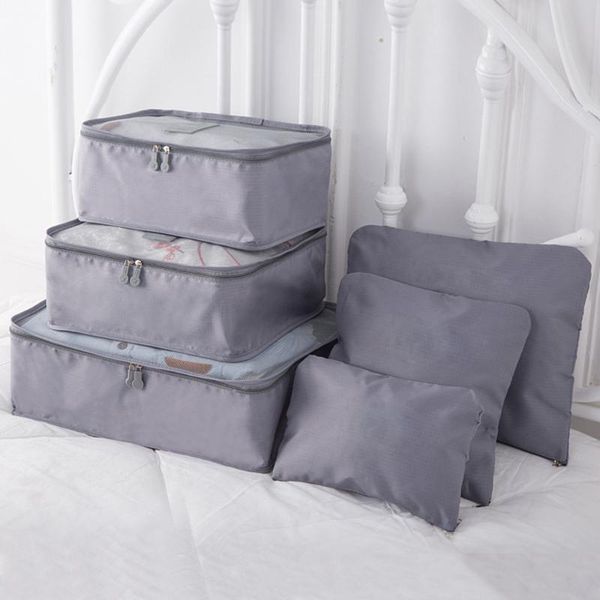 

6pcs practical breathable organiser set luggage suitcase storage bags clothes packing travel cubes home storage bag