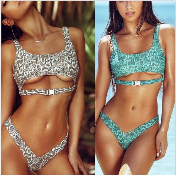 

новый сексуальный купальник бикини snake-print в европе и америке в 2019 году