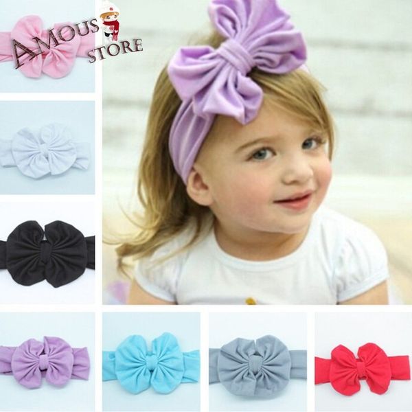 

baby girl cotton headwrap floppy big bow turban headband for baby headwear knot headband, Slivery;white