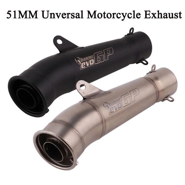 

51mm motorcycle exhaust pipe muffler gp racing exhaust mufflers pipe with db killer for most motors z250 mt-03 gsxr 150