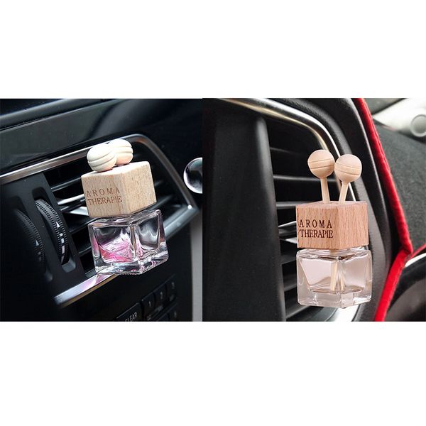 

car perfume bottle hanging empty glass bottle air freshener for essential oils auto ornament air freshener car perfume clip 2pc