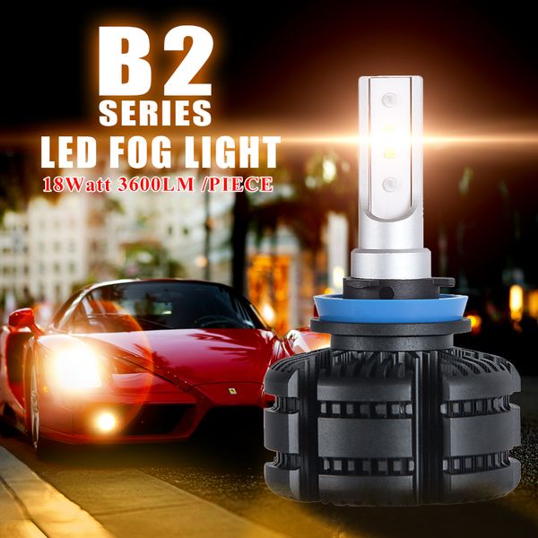 

cnsunnylight high brightness b2 canbus led h11 h8 car fog bulbs 9005 9006 3600lm white 3000k yellow h16 auto drl foglamp light