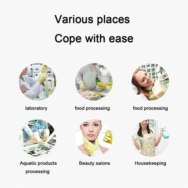 

100шт одноразовые латексные перчатки белые нескользящие кислотные и щелочные лабораторные резиновые латексные перчатки бытовые чистящие сред