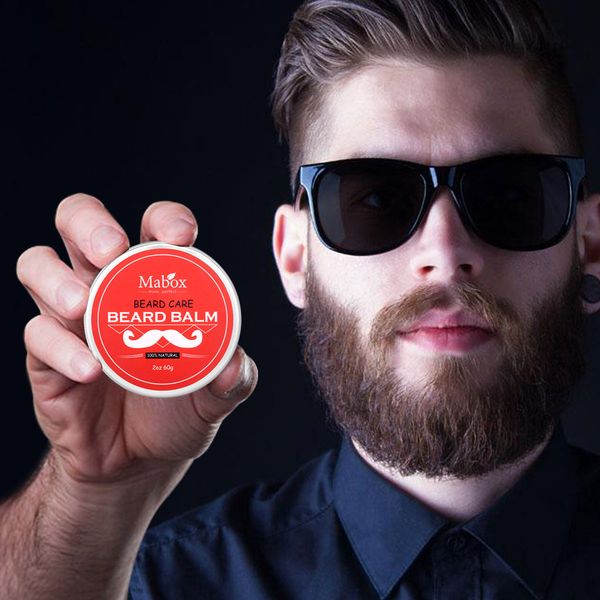 Mabox Olio e balsamo per barba Cera per baffi Balsamo per la cura della barba Balsamo per barba per lo styling Idratante Levigante Gentlemen BeardCare