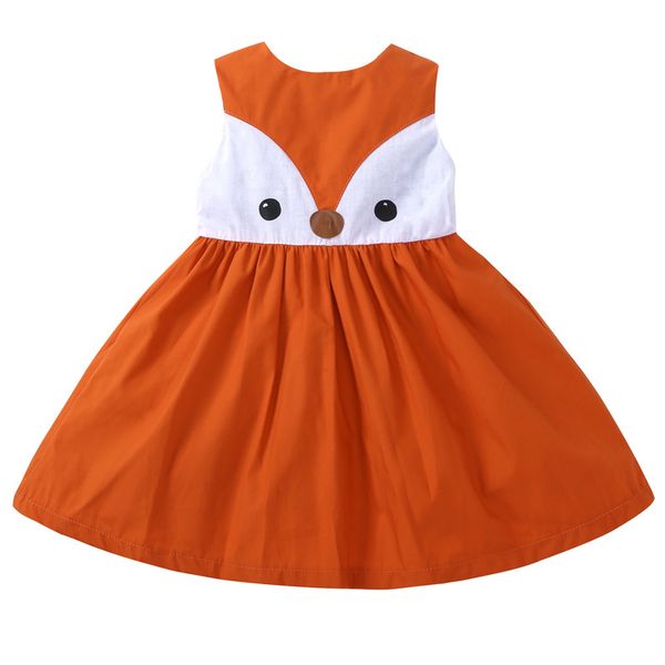 

girls caramel color sleeveless little cartoon dress christmas party princess dress infant little baby birthday party costume, Red;yellow