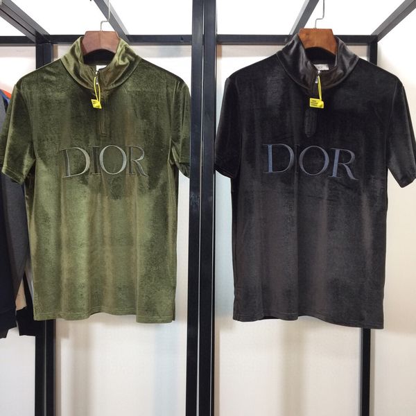

20fw paris d velvet logot shirt size t shirt street fashion pockets warm men women couple outwear 0312