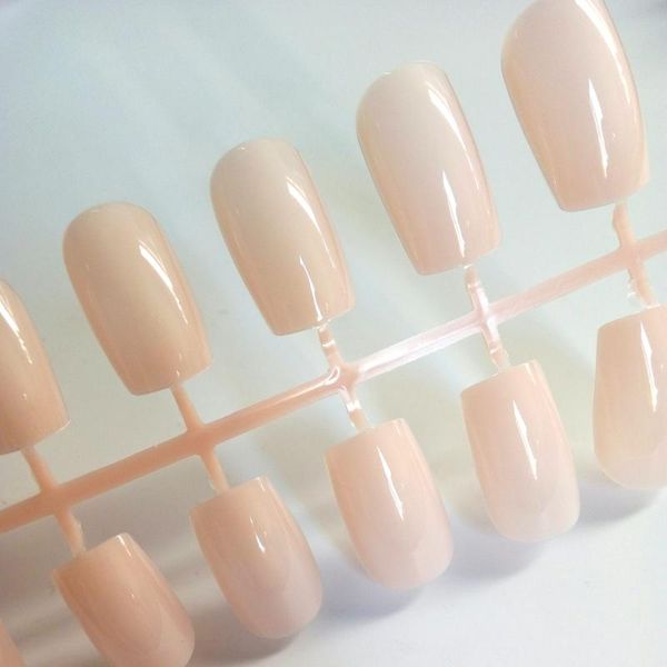 

24pcs long fake nails clear natural pink false nail for lady shine acrylic full nail tip salon manicure daily wear p01, Red;gold