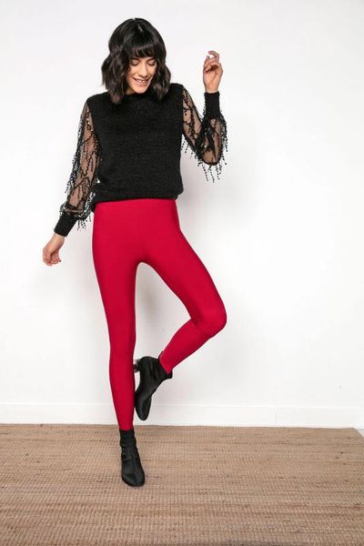 

fit plunger lycra leggings, Black