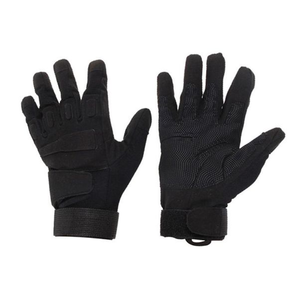 

outdoor tactical gloves full finger sports hiking camping cycling men's gloves armor protection shell, Black