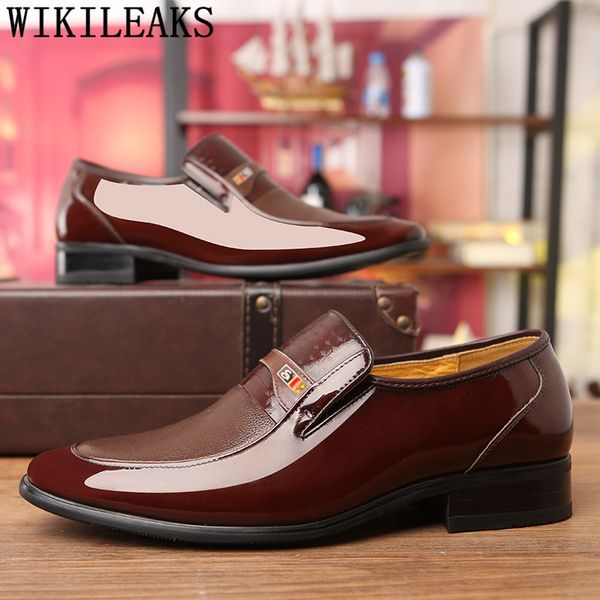 

formal leather shoes for men classic men shoes dress coiffeur wedding for loafers sepatu slip on pria brown dress bona, Black
