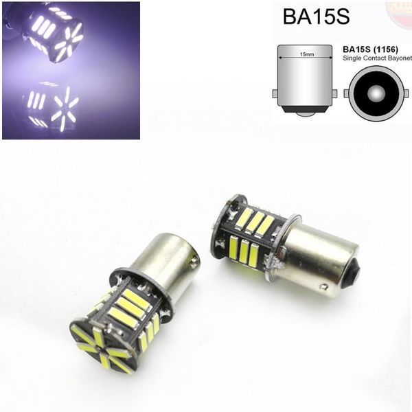 

2pcs 1156 ba15s p21w s25 1459 21 led 7020 smd car styling front turn signal lamp backup lights white 12v