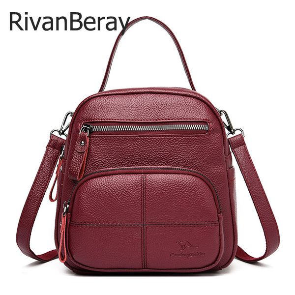 

multifunction women soft leather small backpack 2020 new fashion school bags for girls casual daily travel shoulder bags mochila