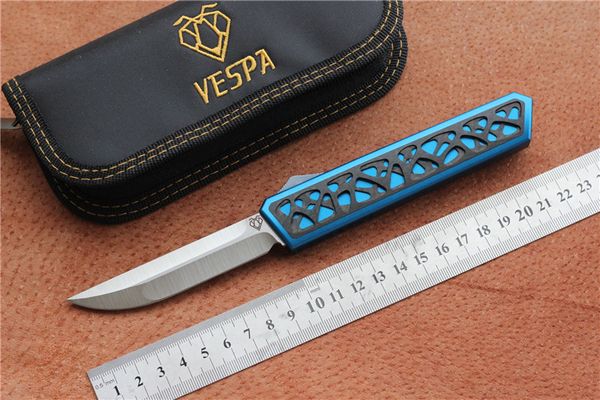 

High quality VESPA Dark star folding Knife Blade:M390(Satin) Handle:7075Aluminum + CF,Outdoor camping survival knives EDC tools