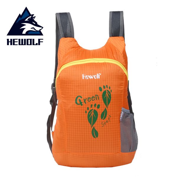 

hewolf outdoor ultralight collapsible folding bag travel water resistant skin pack shoulders backpack men women 15l