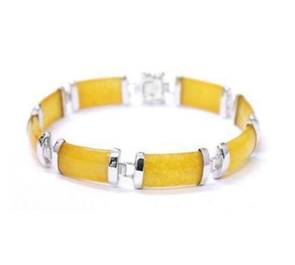 

new good yellow chain gp link bracelet 7.5 "jade, Black