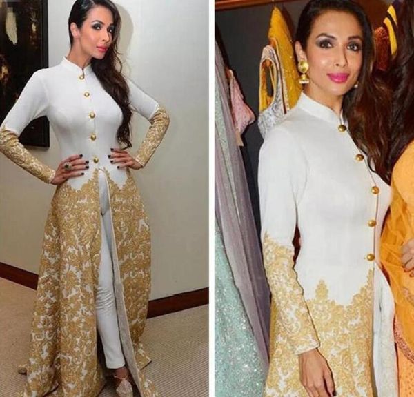 

jumpsuit arabic evening dresses with long sleeves high neck caftan with pants gold lace appliques khan formal prom party gowns, Black;red
