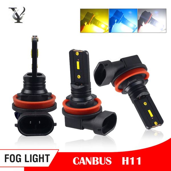 

2pcs h11 led canbus car fog lamp h8 h9 1860 chip fog light bulb kit 60w 800lm 6500k white blue yellow super bright