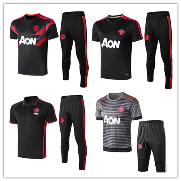 

2019 20 manche ter occer training uit men football jer ey port wear united black foot hirt 18 19 20 polo hirt kit