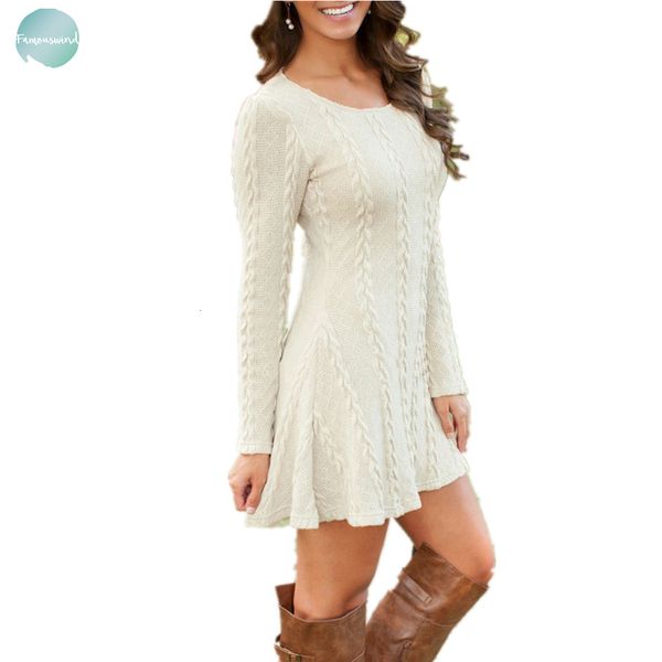 

dress causal plus size s 5xl short sweater female autumn women winter white long sleeve loose knitted sweaters solid dresses, Black;gray