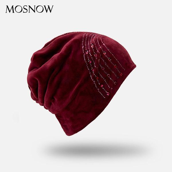 

autumn winter women's beanies velvet with flashing rhinestone hat ladies 2019 new warm skullies cap casual beanie wholesale, Blue;gray